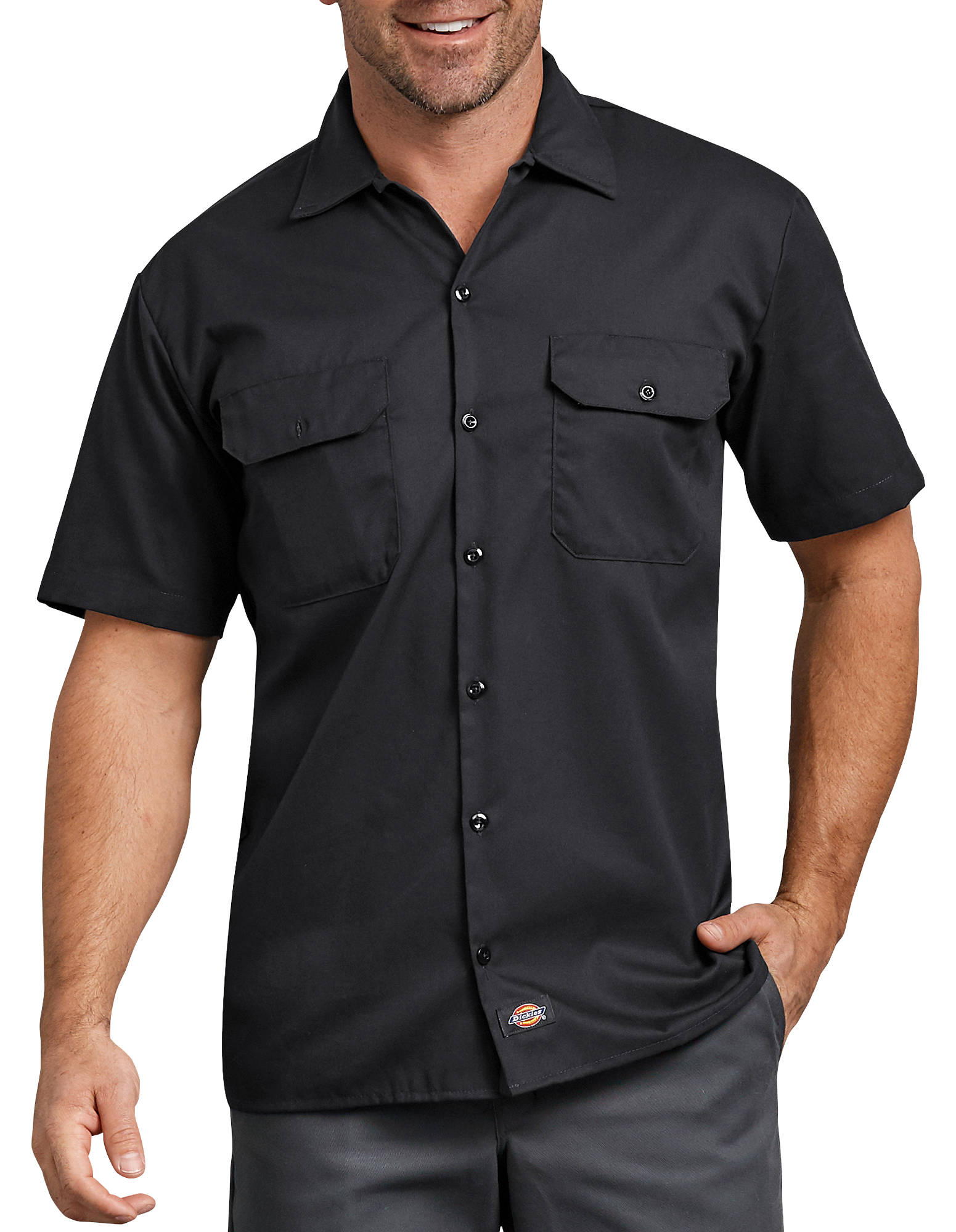 Dickies FLEX Relaxed-Fit Twill Short-Sleeve Work Shirt for Men | Bass ...